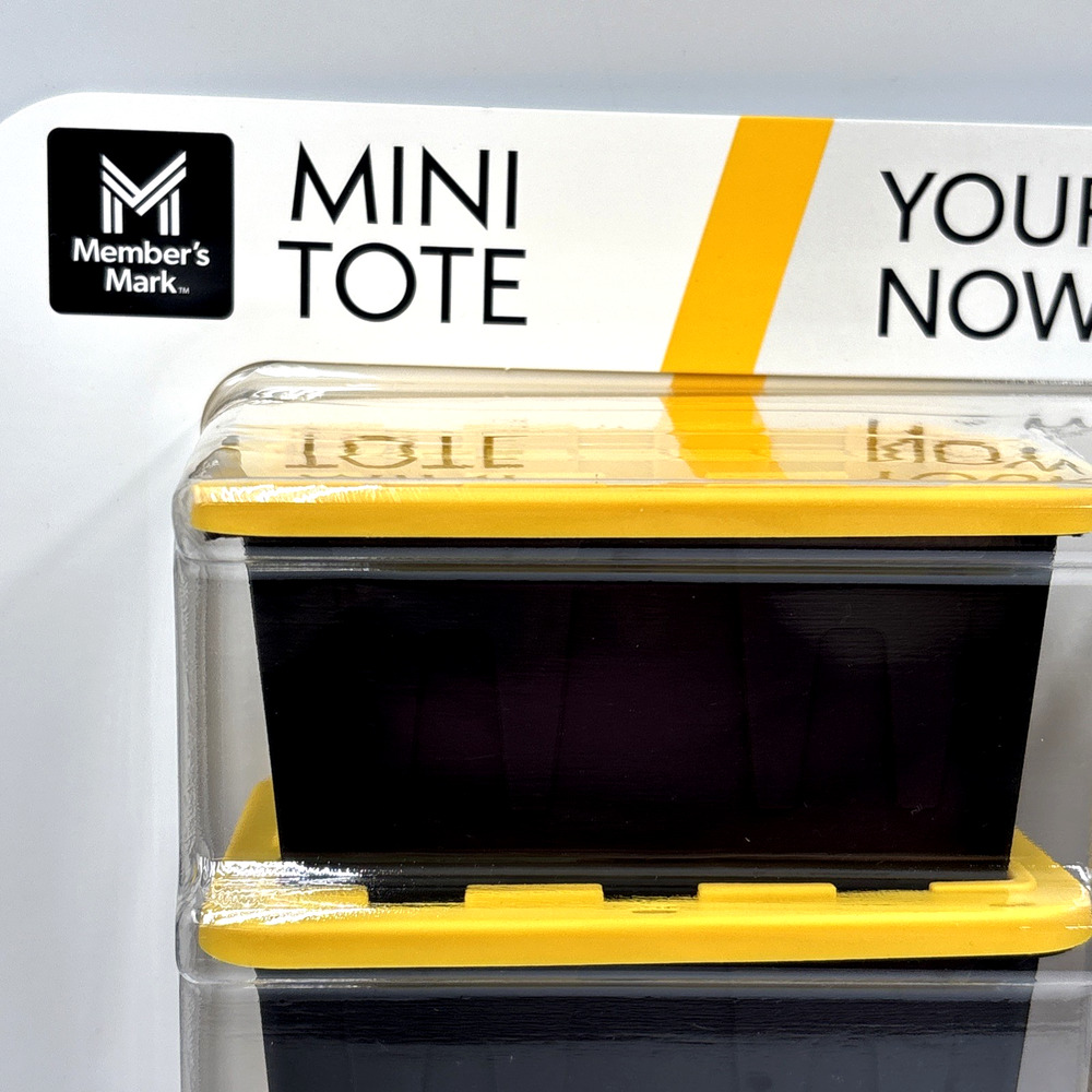 6 PACK Members Mark Mini Tote Bins Teeny Tiny Storage Container Yellow Lids - Picture 2 of 6